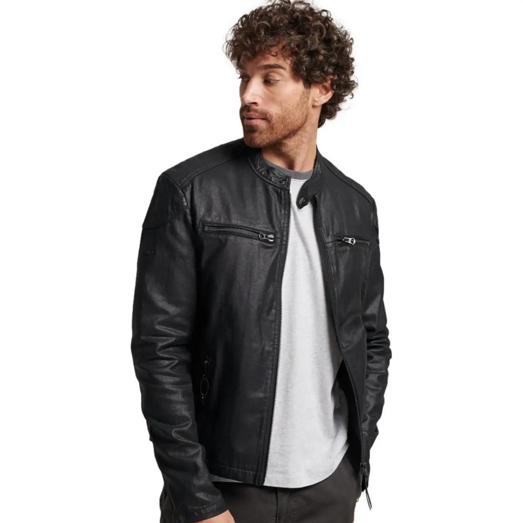 Superdry Japan Yokohama Waxed Racing Jacket Vintage Lgb in Black, Men's