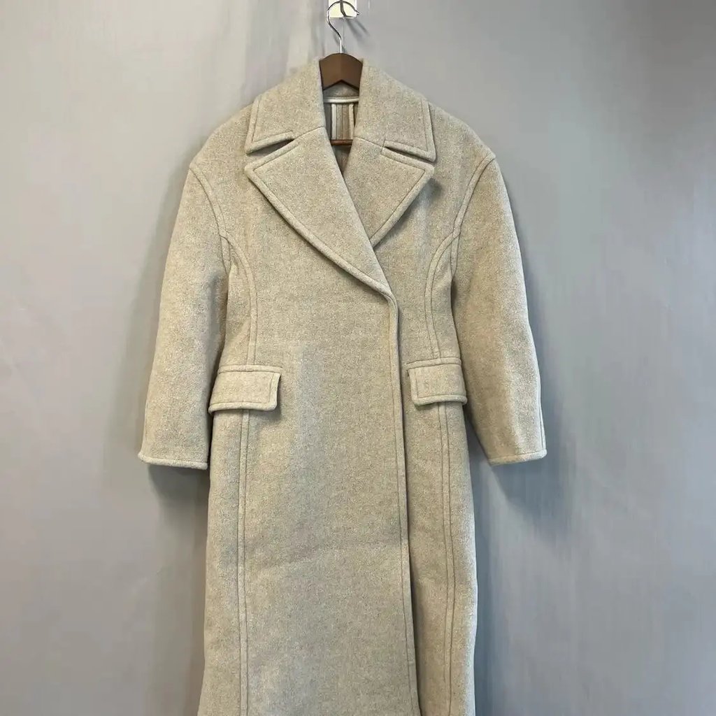 Acne Studios M Size Light Grey Wool Women's Coat in Gray, Women's