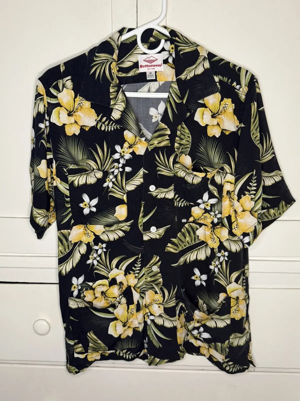 Battenwear Five Pocket Island Shirt, Hawaiian in Black, Men's (Size M)