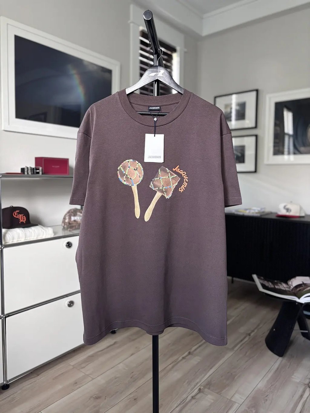 Jacquemus | Maraca Print Mocha Brown Logo Graphic Tee, Men's (Size Xxl)