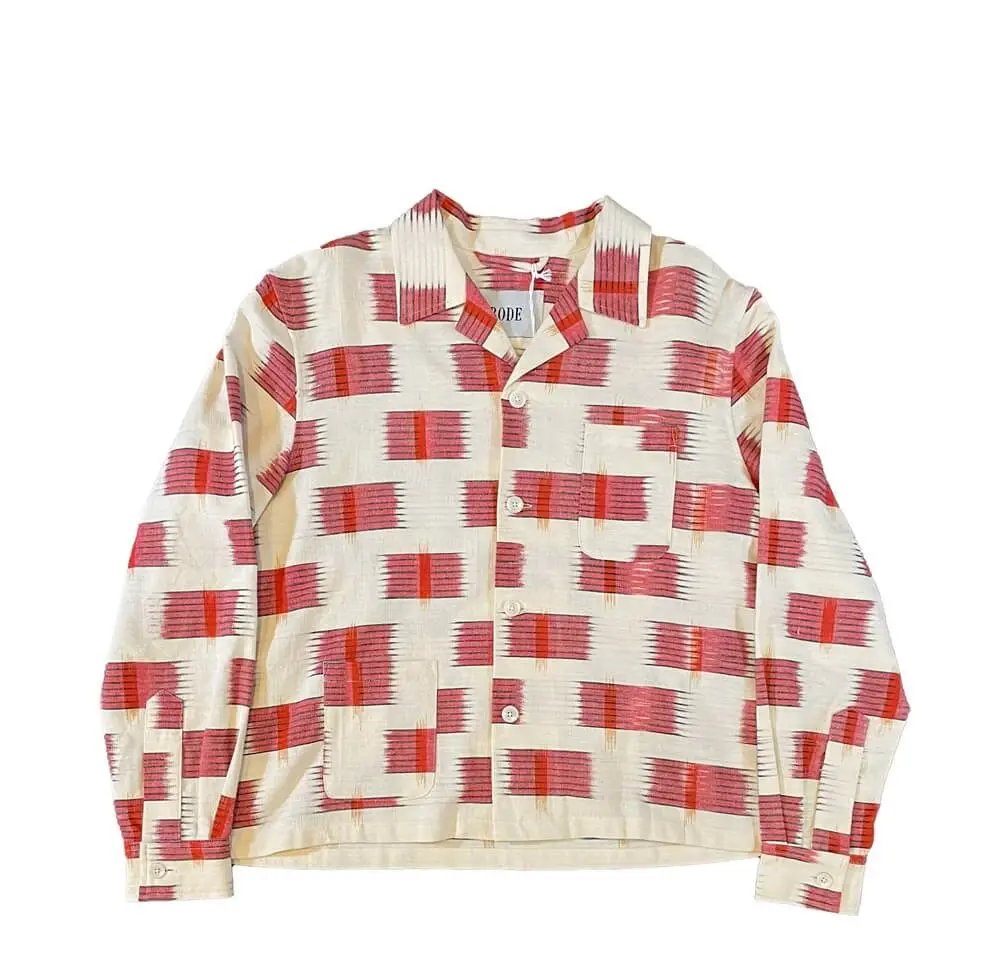 1950s Vintage Canvas Overshirt 'brush Stroke' 1/1 in Red, Men's (Size M)