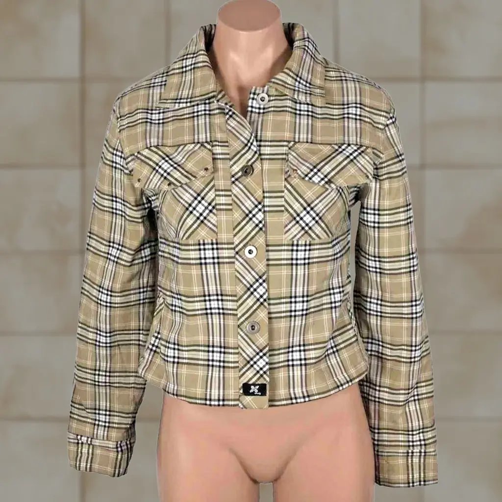 Vintage 90s Rusty Jacket Women Small Plaid Quilted Lined Button Up Stud Pocket Y2K, Women's