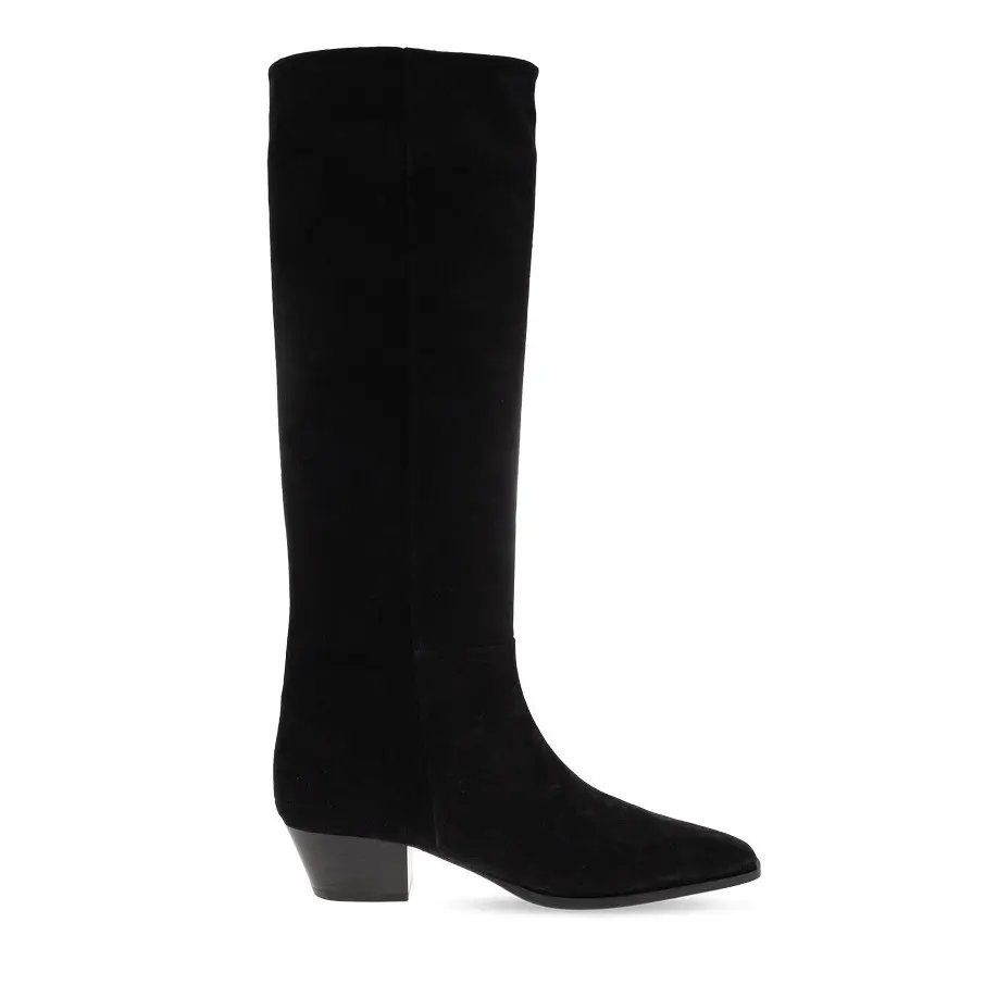 Aeyde Medea Black Suede 45mm Heeled Boots W, Women's (Size 9)