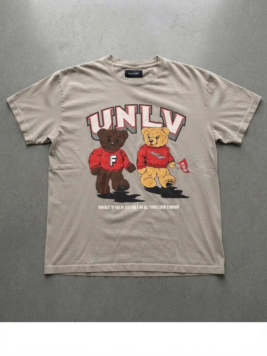 Feature La X Unlv Runnin Rebels Teddy Bear Graphic T-Shirt in Beige, Men's (Size Xxl)