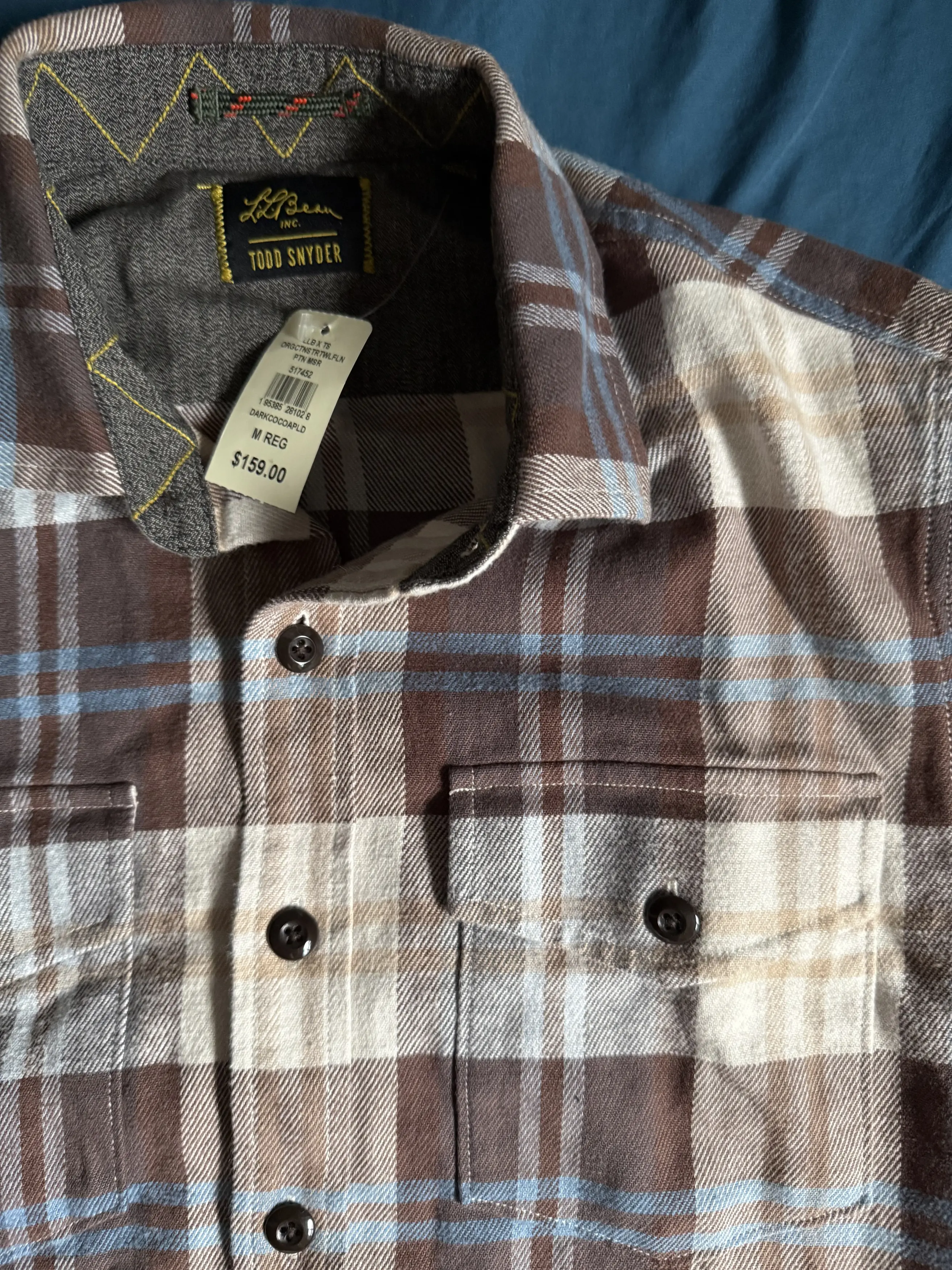 L L Bean x Todd Snyder L.l. Bean X Todd Snyder Flannel Shirt Medium $159 in Beige, Men's