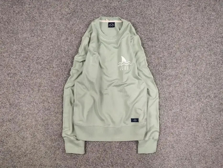 Bleu De Paname Crew Check Logo Jumper Sweatshirt in Green, Men's