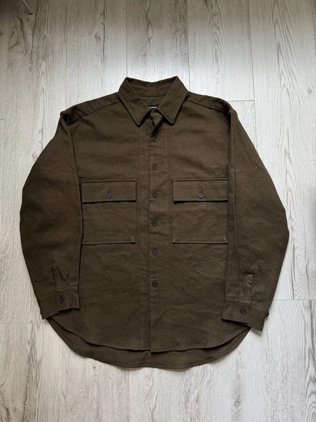Cotton Linen Khaki Big Shirt in Brown, Men's (Size M)