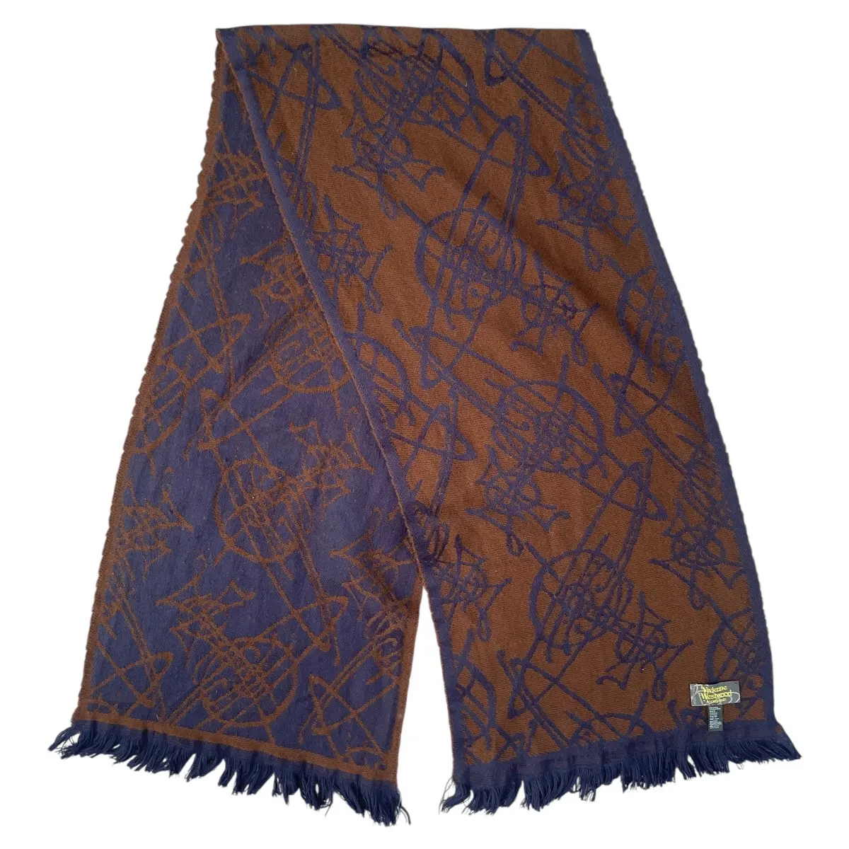 Vivienne Westwood Reversible Full-Print Orb Logo Scarf in Brown, Men's
