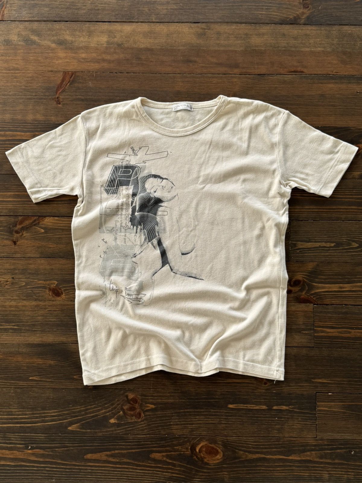 Hysteric Glamour Y2K Sexy Girl Print Glamour 00S Aesthetic Fairy T-Shirt in Beige (Size Medium)