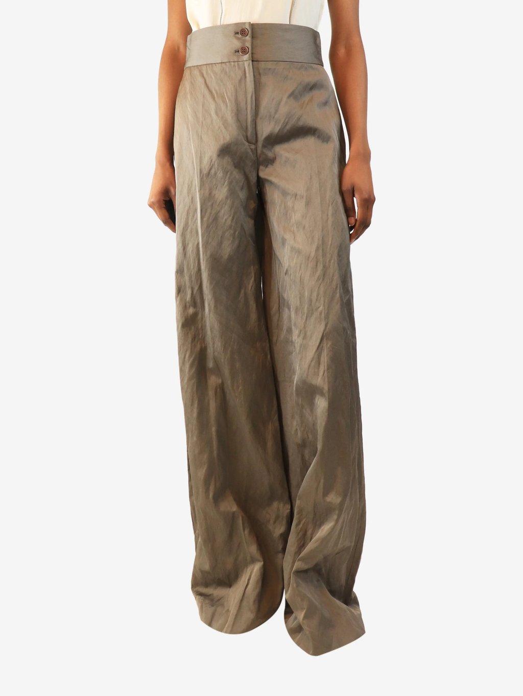 Grey Wide-Leg Trousers - Uk 8 in Gray, Women's (Size 27)