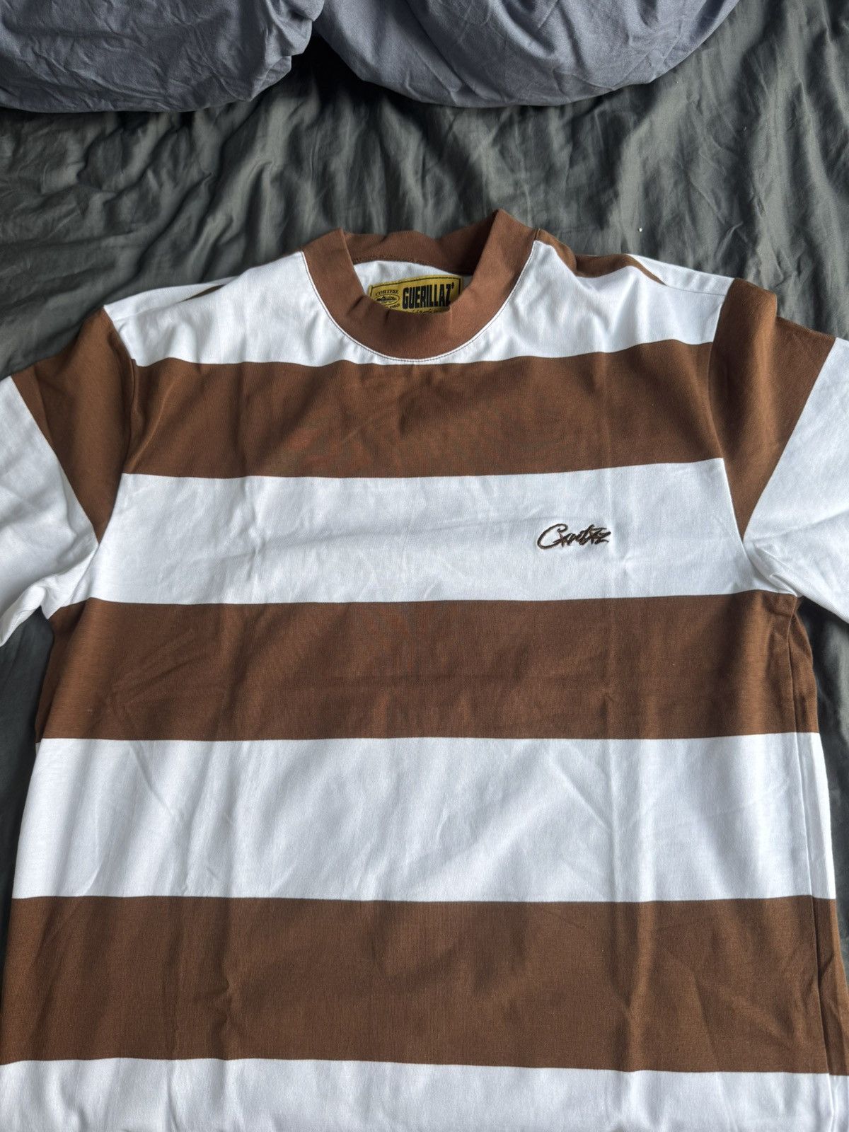 Corteiz - Striped Shirt in Brown, Men's (Size Medium)