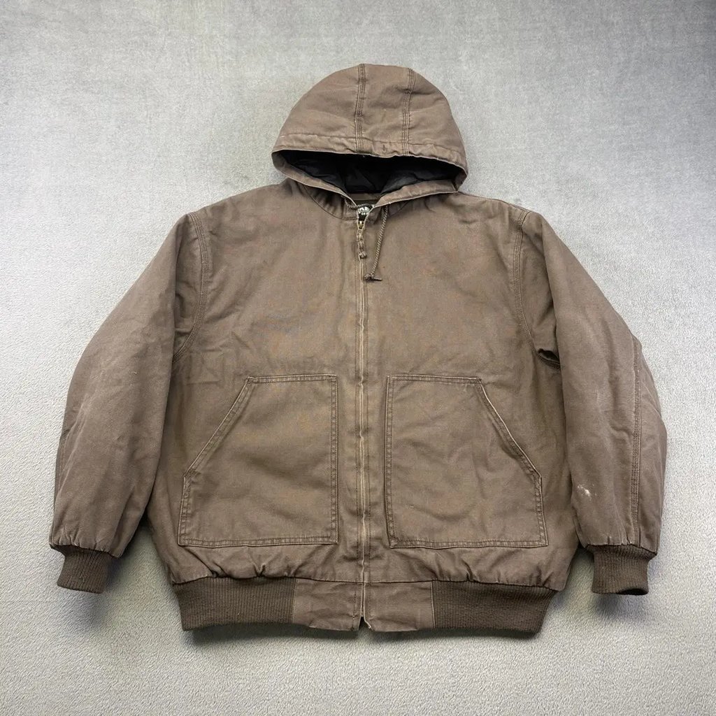 Key Quilted Lined Hooded Jacket in Brown, Men's (Size Xl)