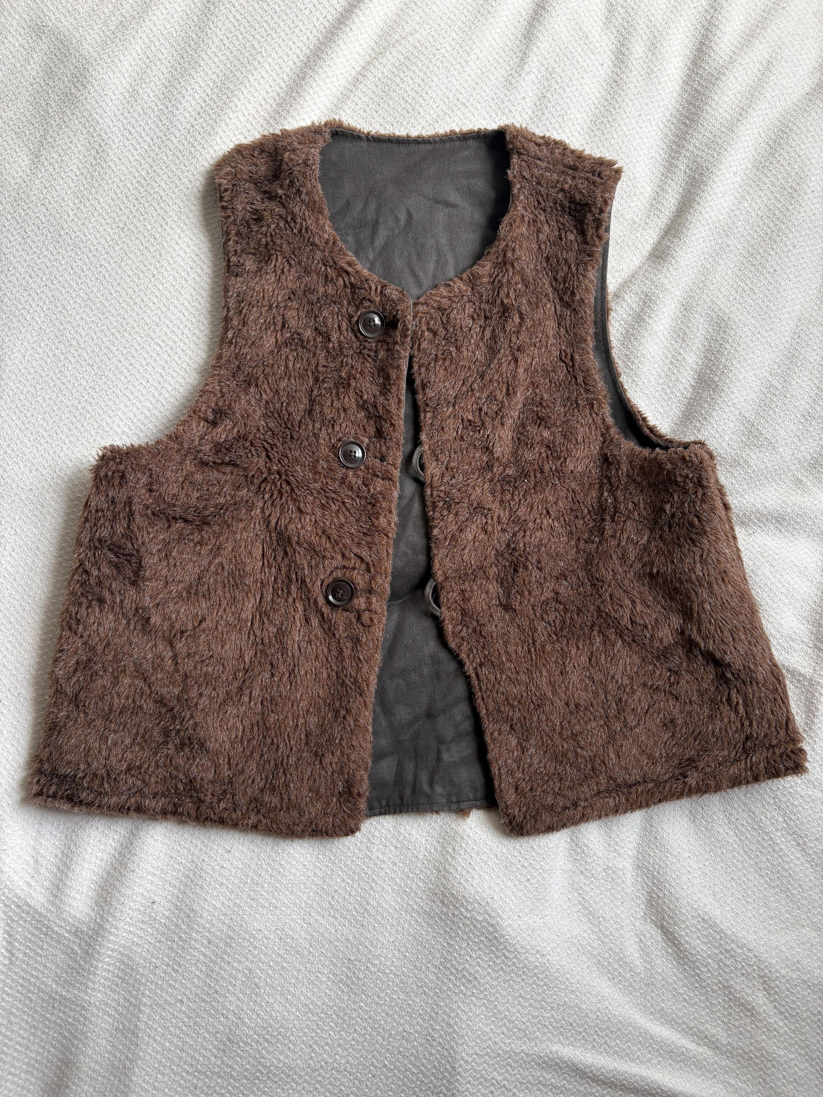 Engineered Garments Reversible Faux Fur Vest in Brown, Men's (Size Medium)