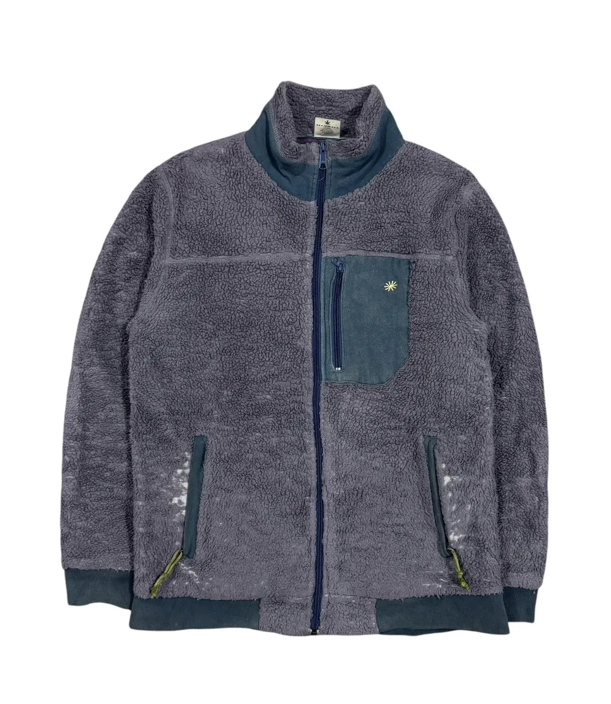 Snow Peak Vtggohemp Sherpa Fleece Zipper Jacket in Silver, Men's (Size Medium)