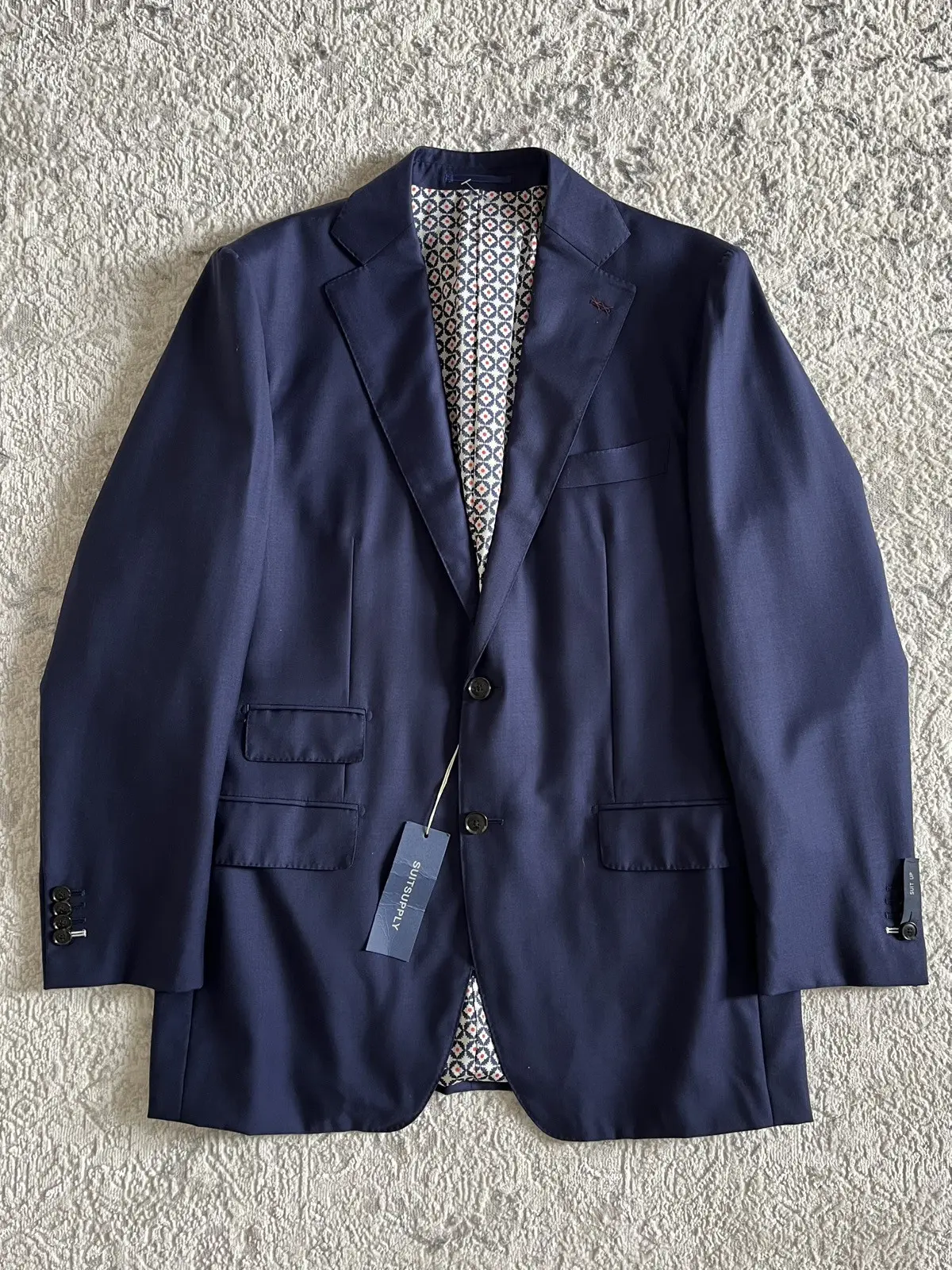 Men’S Suitsupply Wool Blazer Jacket Model Lazio Aa127 in Blue, Men's (Size 54R)
