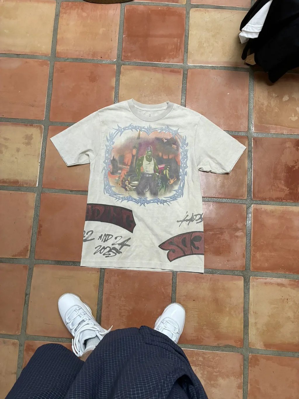 Travis Scott Reading And Leeds Festival 2025 Tee in Beige, Men's (Size M)