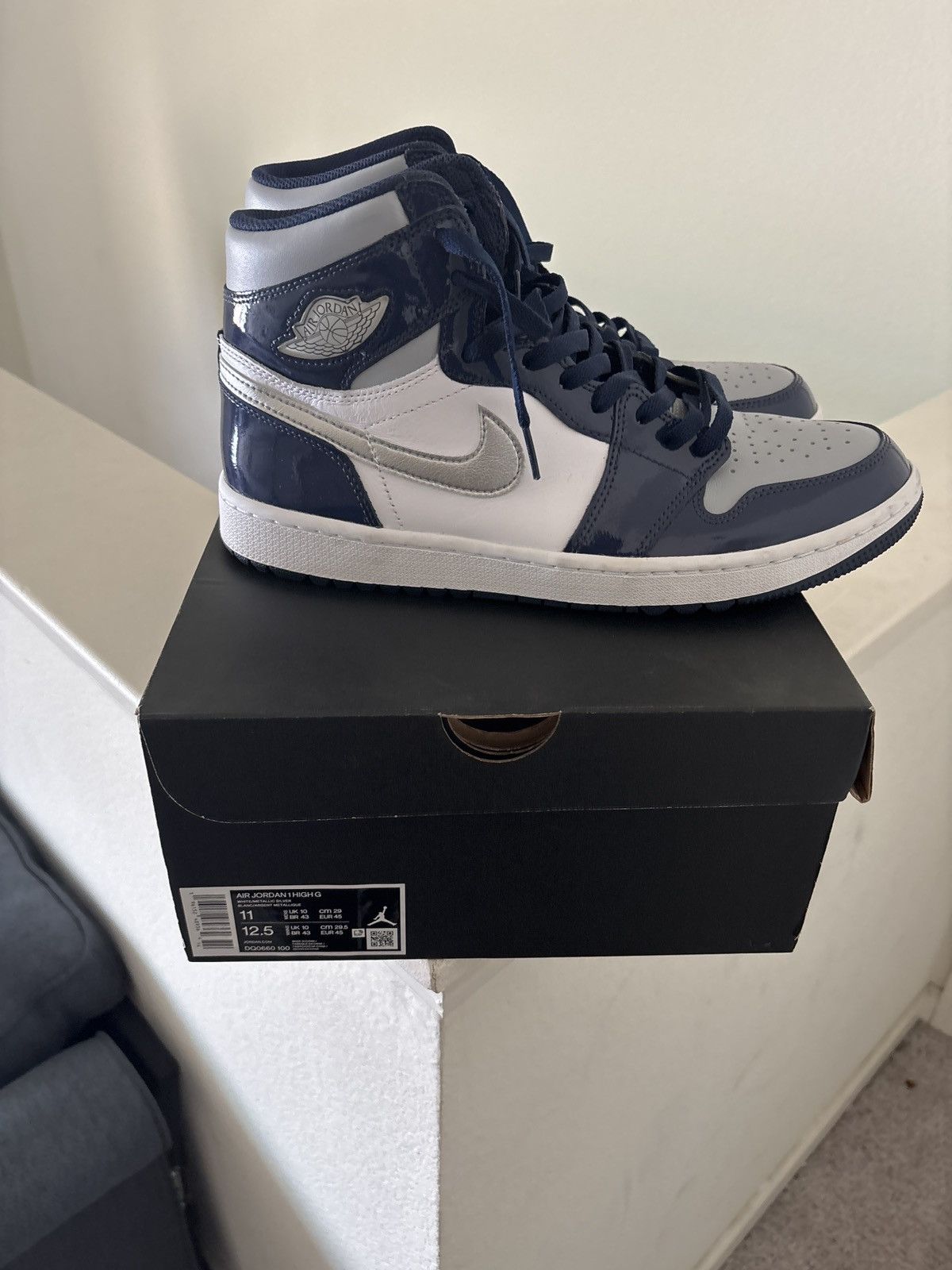 Jordan Brand 1 High G Navy Shoes in Blue, Men's (Size 11)
