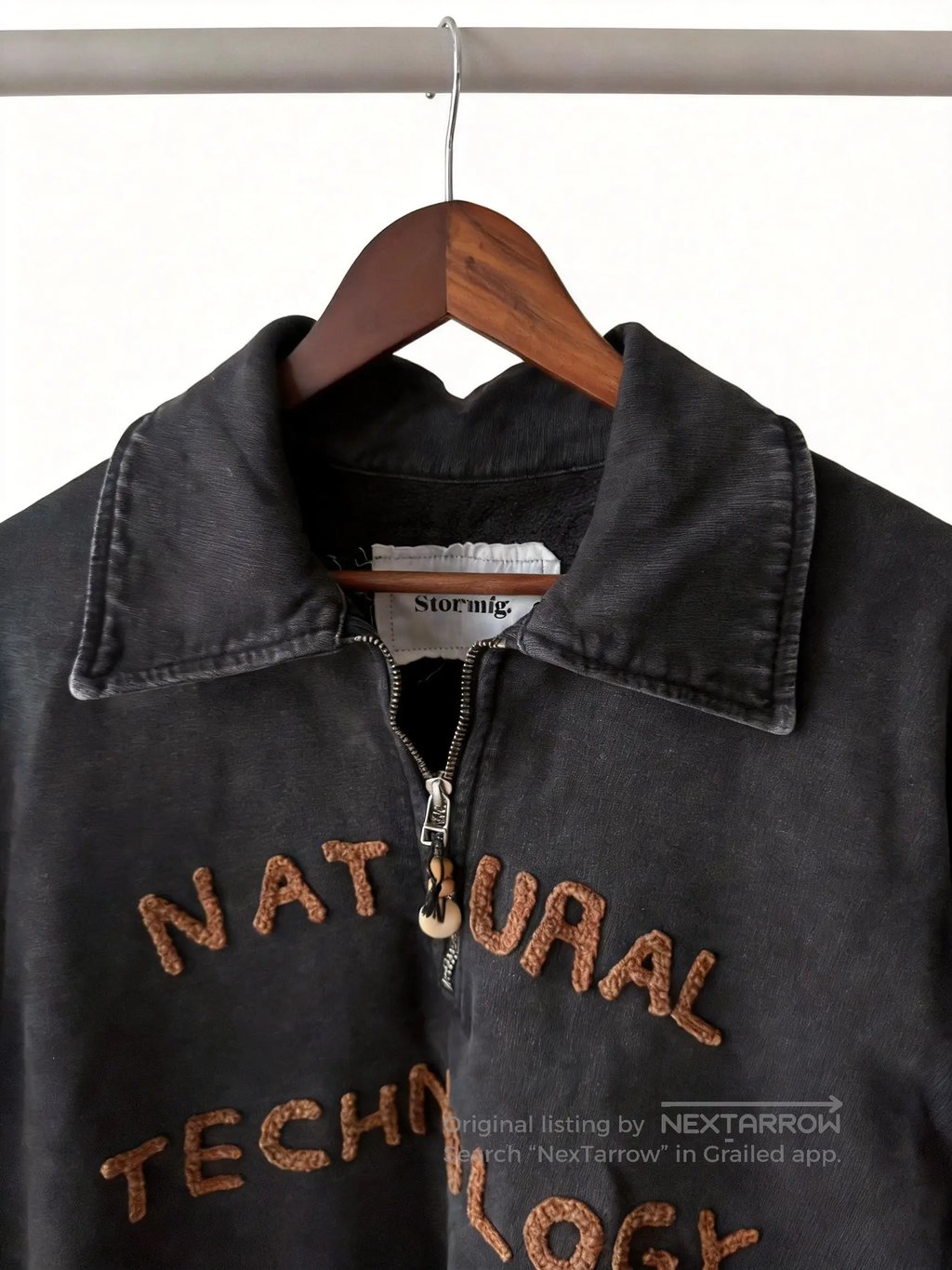 Story Mfg Geo Half-Zip Beaded Pullover/ in Black, Men's