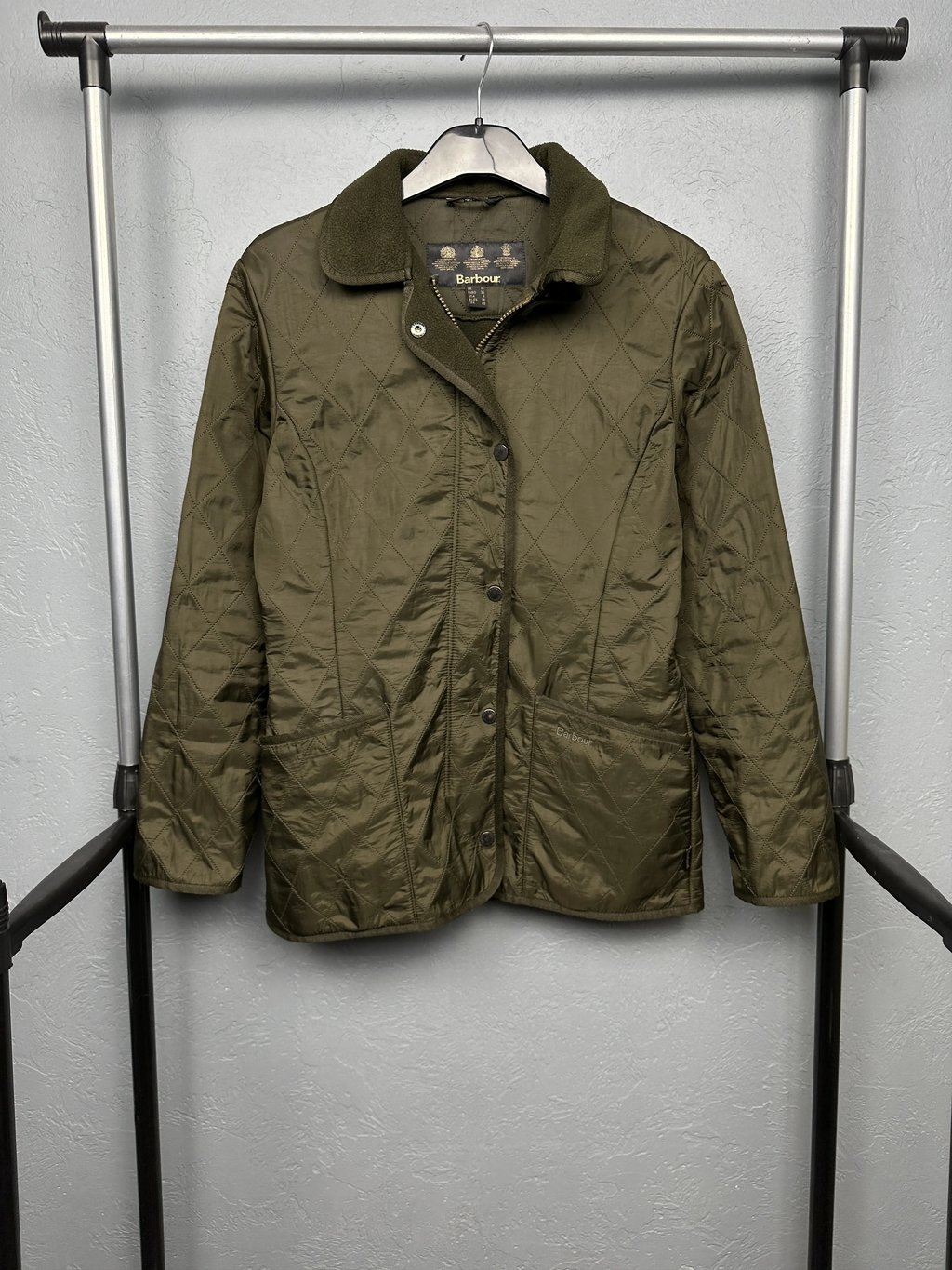 Barbour Womens Vintage Polarquilt Quilted Jacket in Green, Women's
