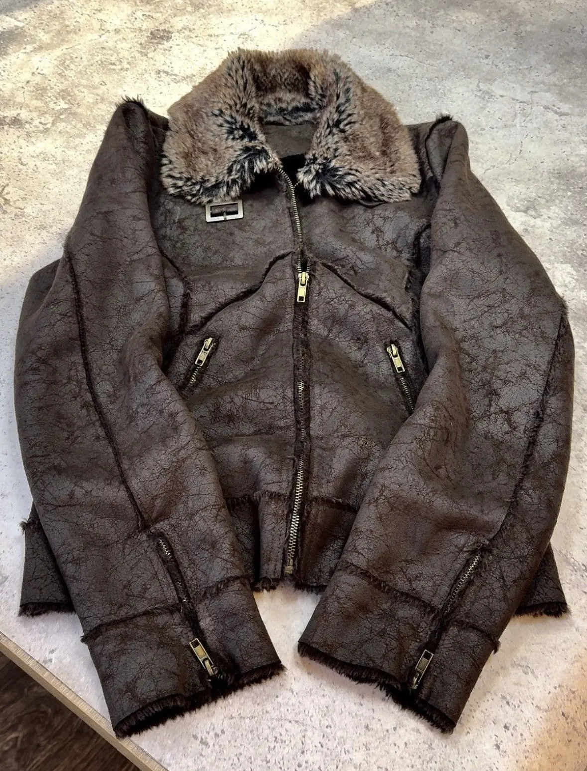 Rick Owens Vintage Faded Suede Jacket in Brown, Men's (Size Small)