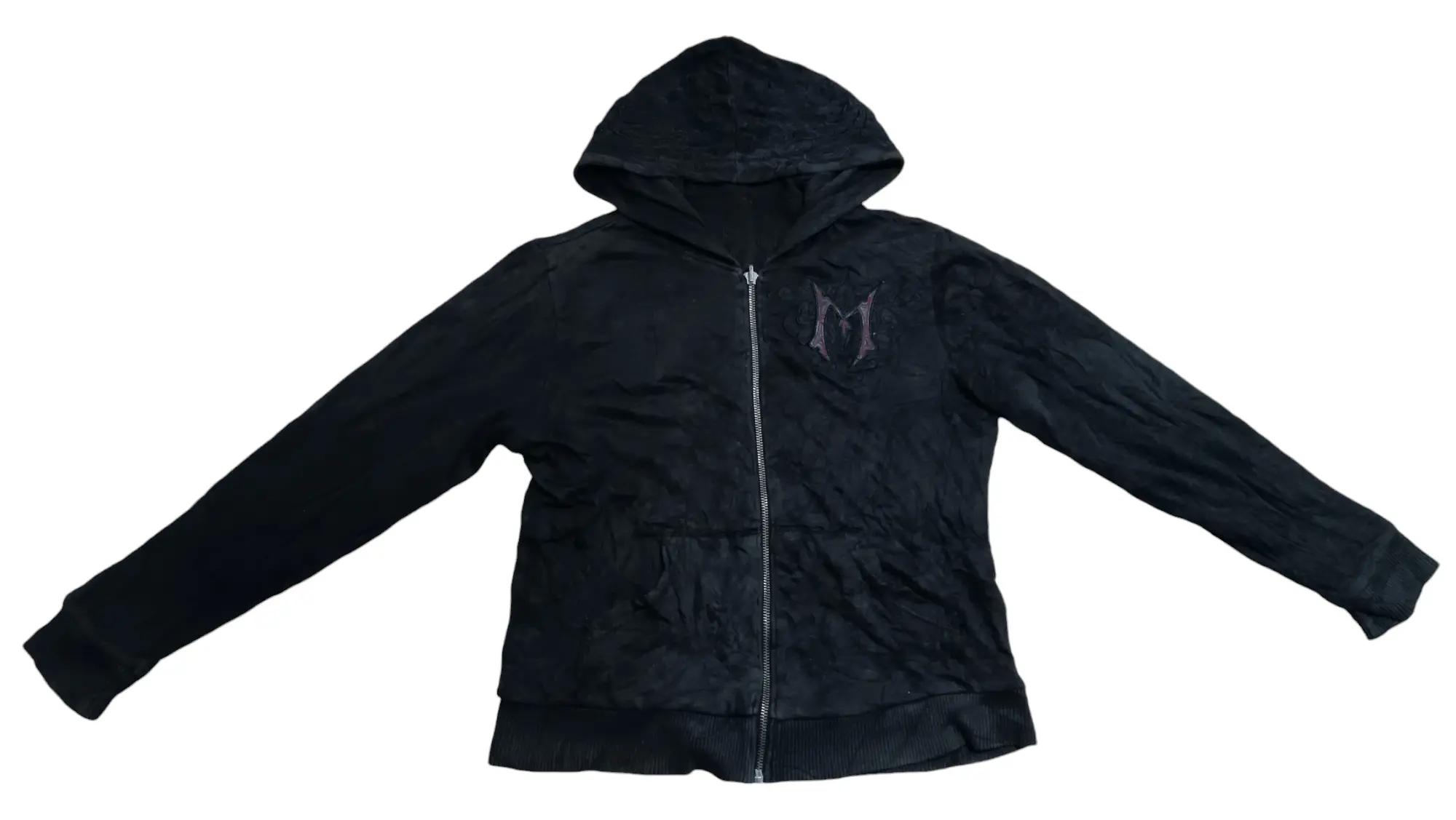 Monarchy Embroidered Reversible Hoodie in Black, Men's (Size Large)