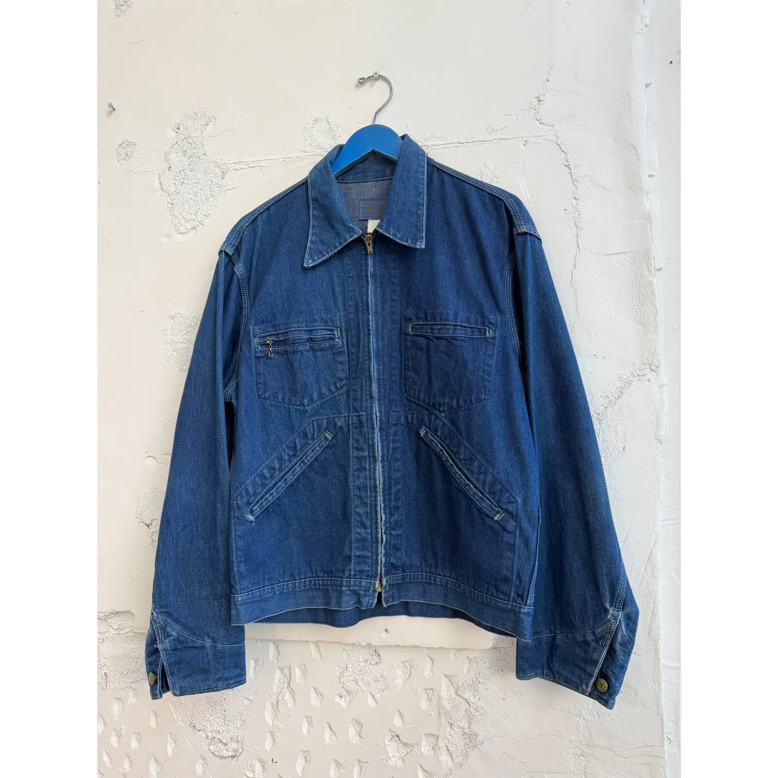 Vintage Oshkosh B'gosh 60's Denim Indigo Chore Barn Coat in Blue, Men's (Size L)