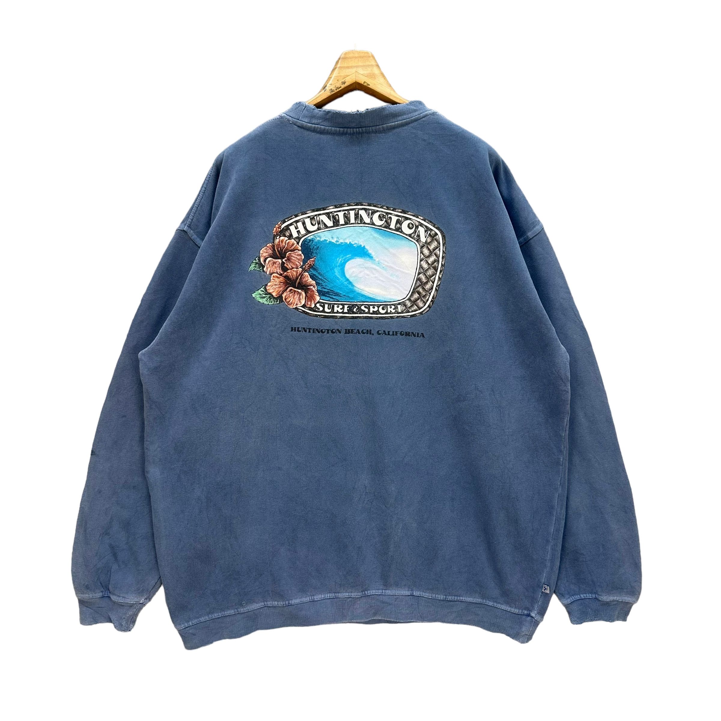 Trashed Huntington Beach Surf & Sport Sweatshirt 8132-204 in Blue, Men's (Size XL)