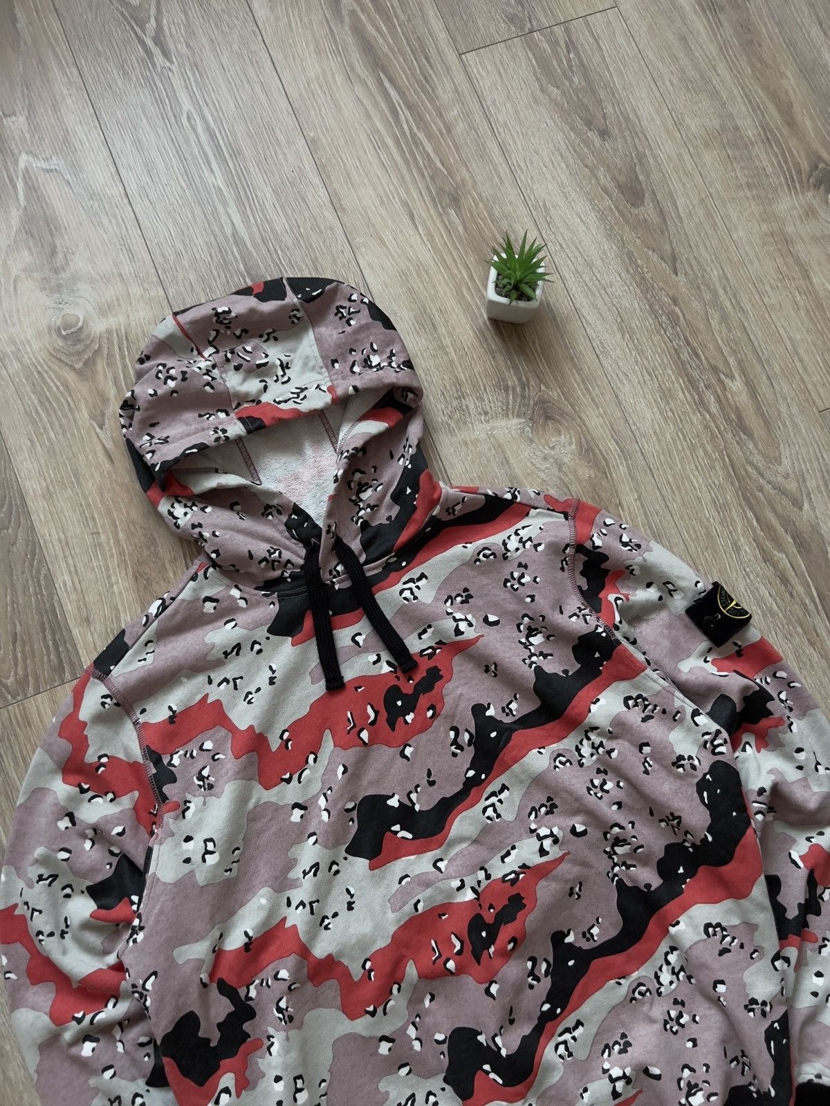 Stone Island Red Desert Camo Hoodie, Men's (Size Large)