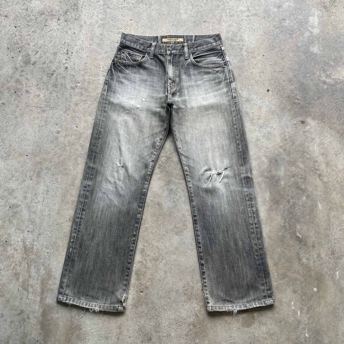 Japan Distressed Black Faded Jeans Pants Denim W30, Men's