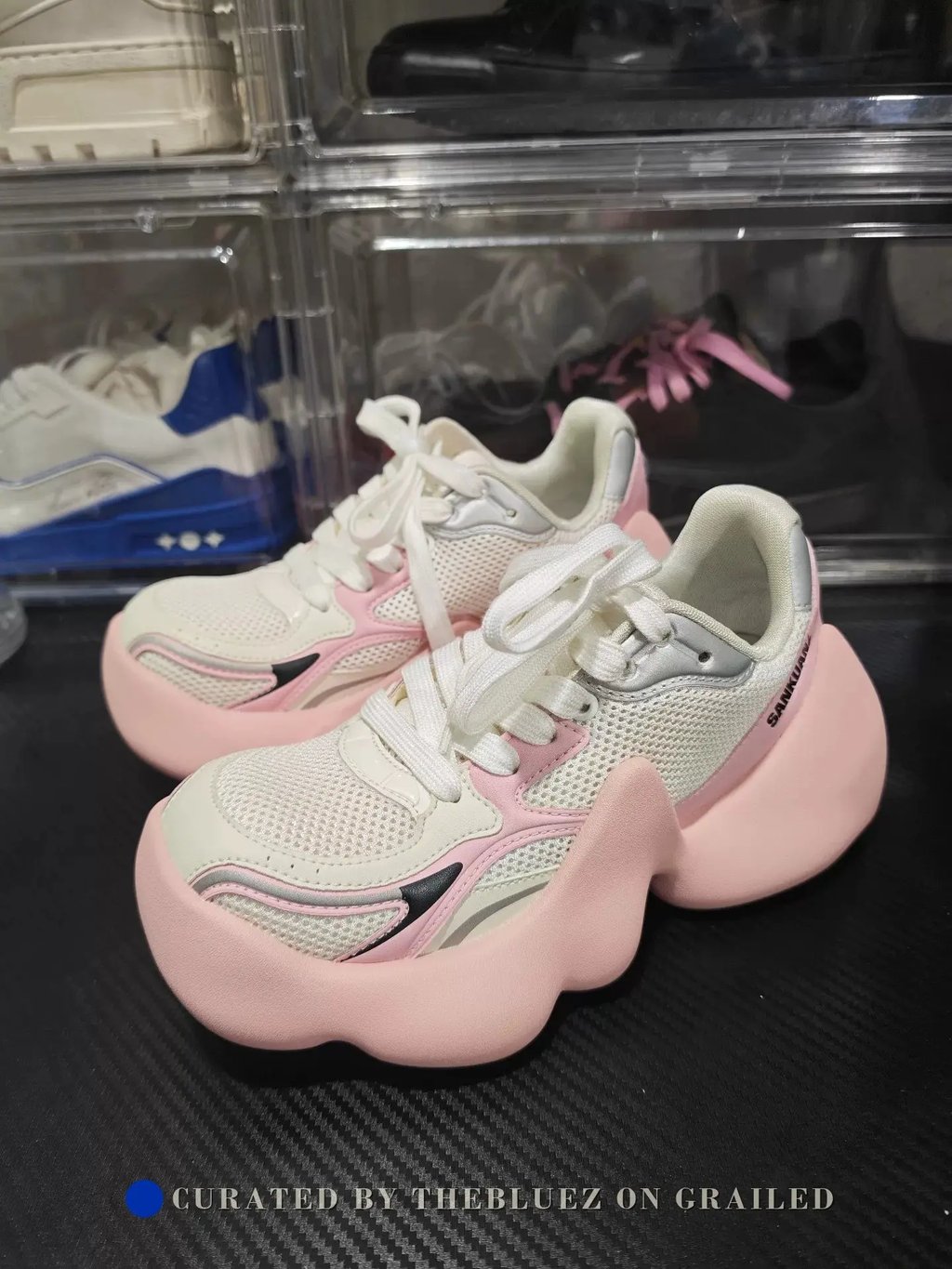 Sankuanz Pink Bumpy Bubble Sneakers, Women's (Size 5)