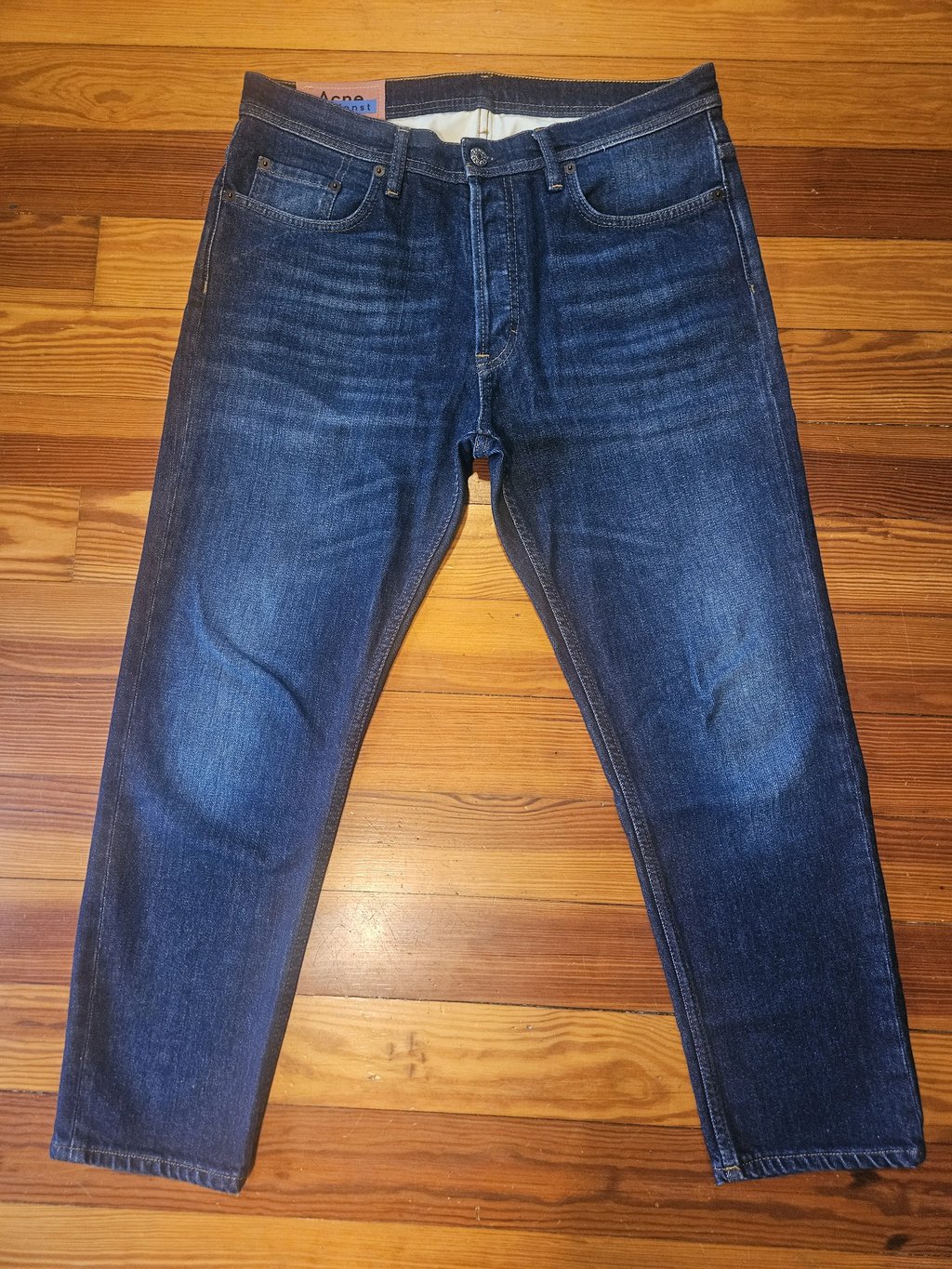 Blå Konst River Dark Blue Denim Jeans, Men's (Size 33)