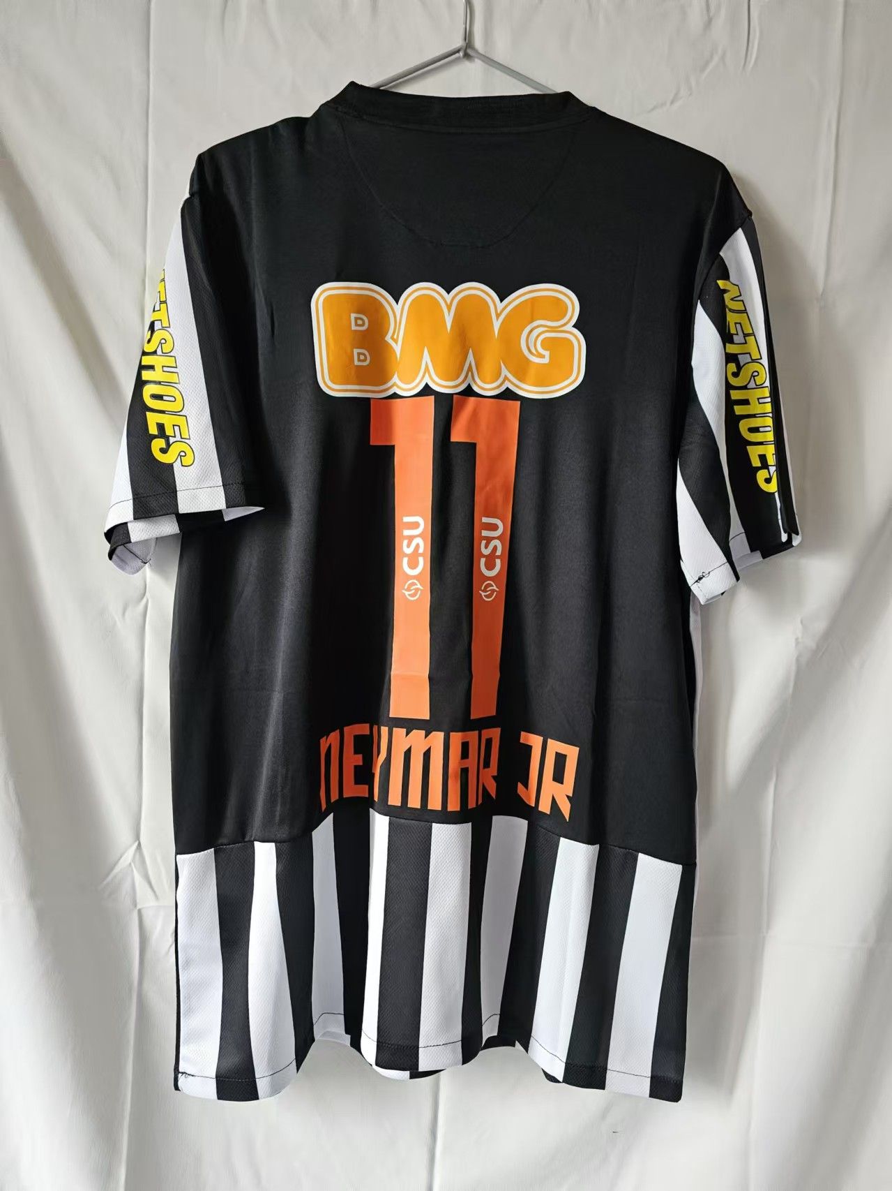Santos Fc 11 Neymar Jersey Home in Black, Men's (Size 2XL)
