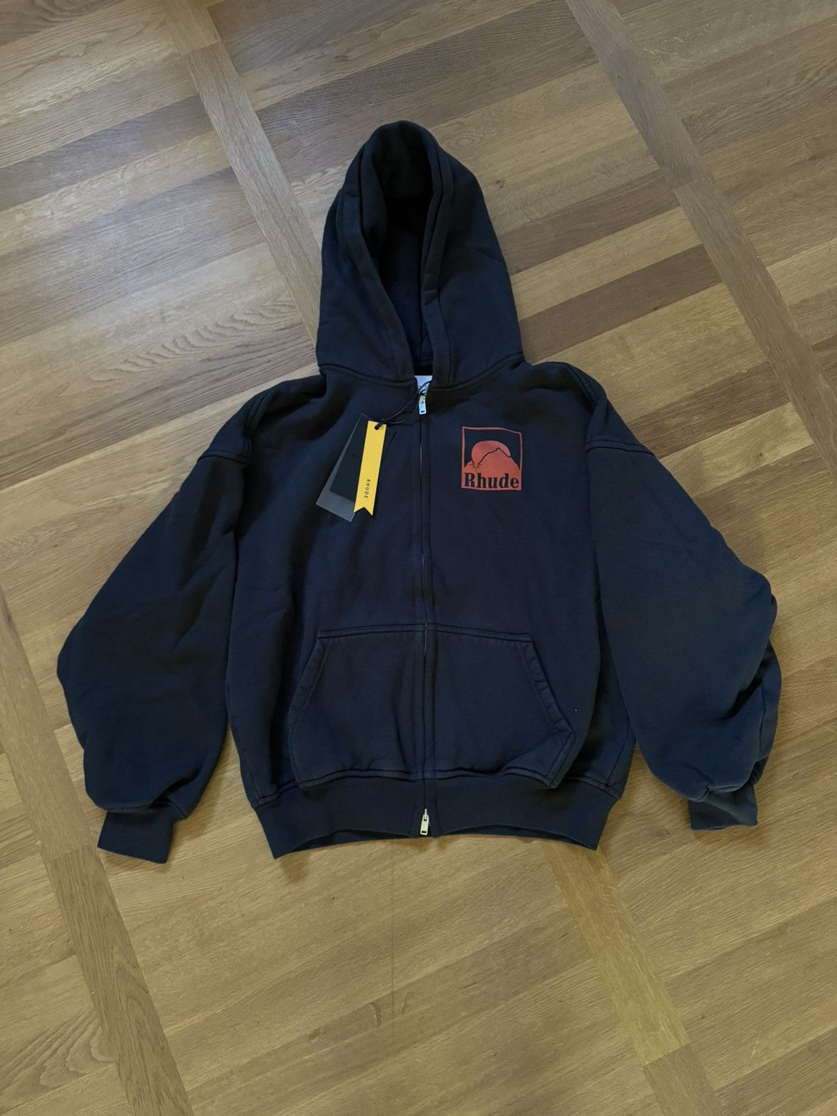 Rhude Moonlight Zip Up Hoodie in Black, Men's (Size Medium)