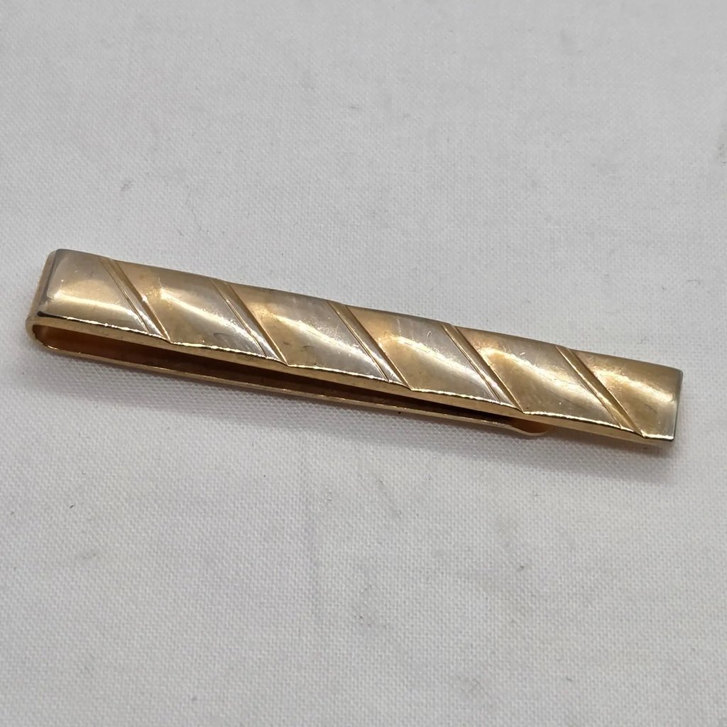 Vintage Swank Gold-Tone Twist Tie Bar, Men's