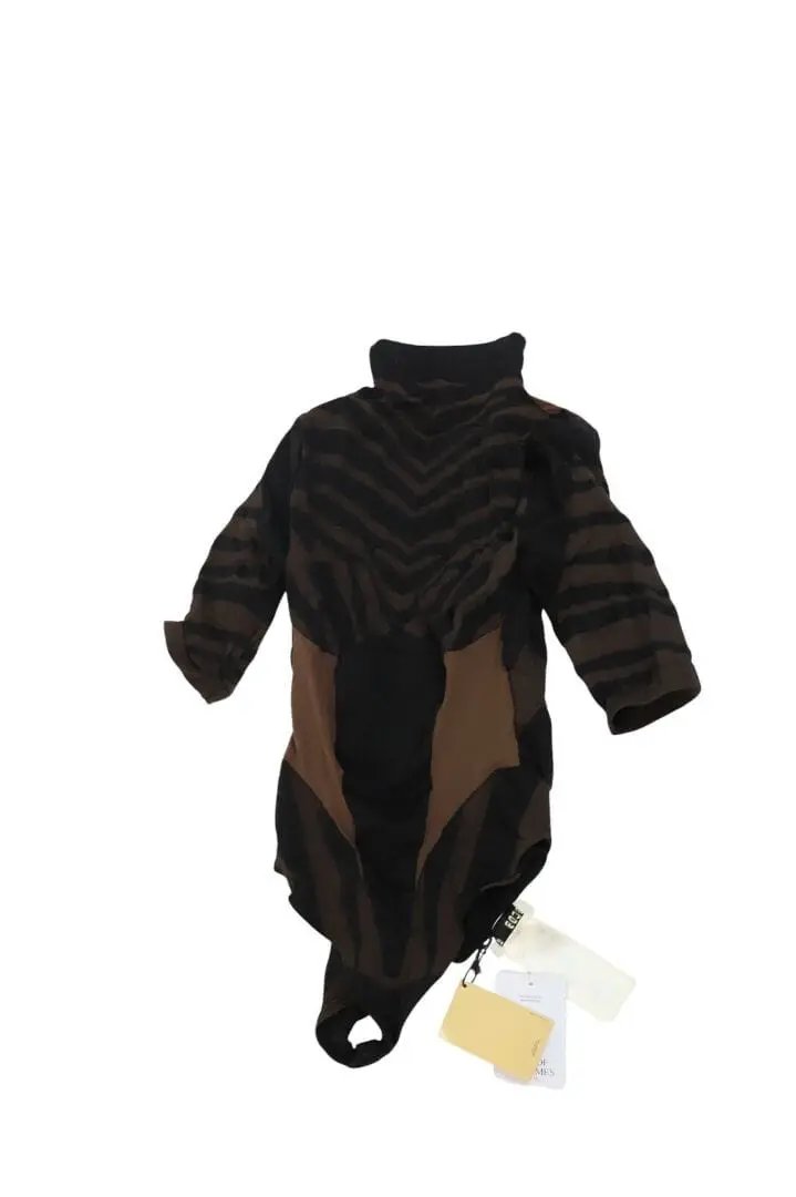 Brown Printed Bodysuit - M, Women's