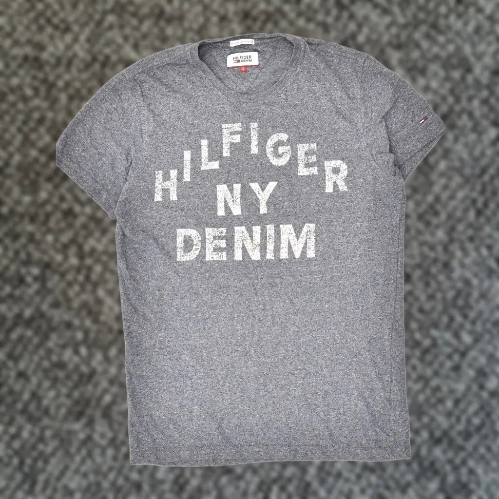 Tommy Hilfiger Shirt Adult Small Grey Graphic Cotton Mens, Men's
