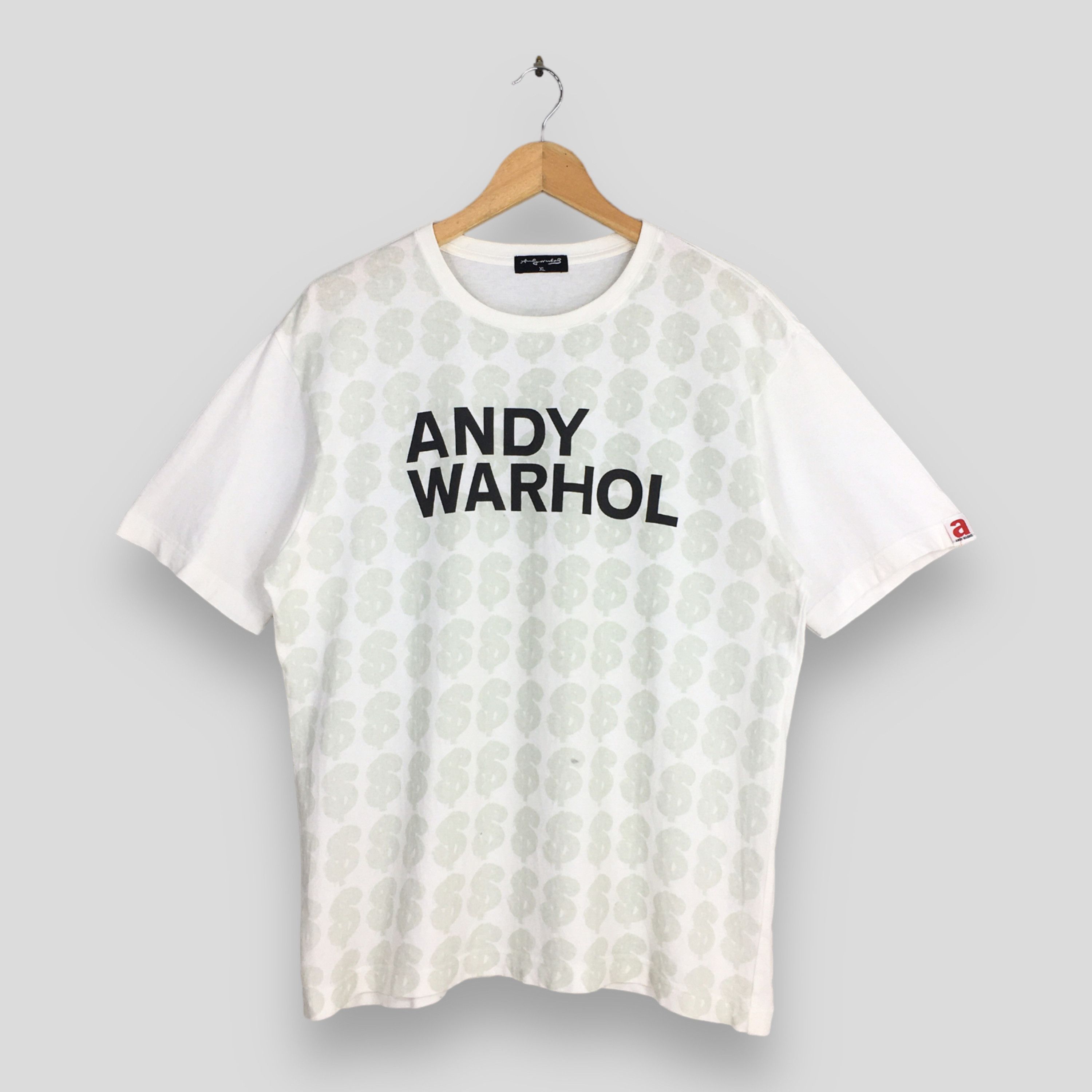 Vintage Andy Warhol Money Dollar Art White T Shirt Xlarge, Men's