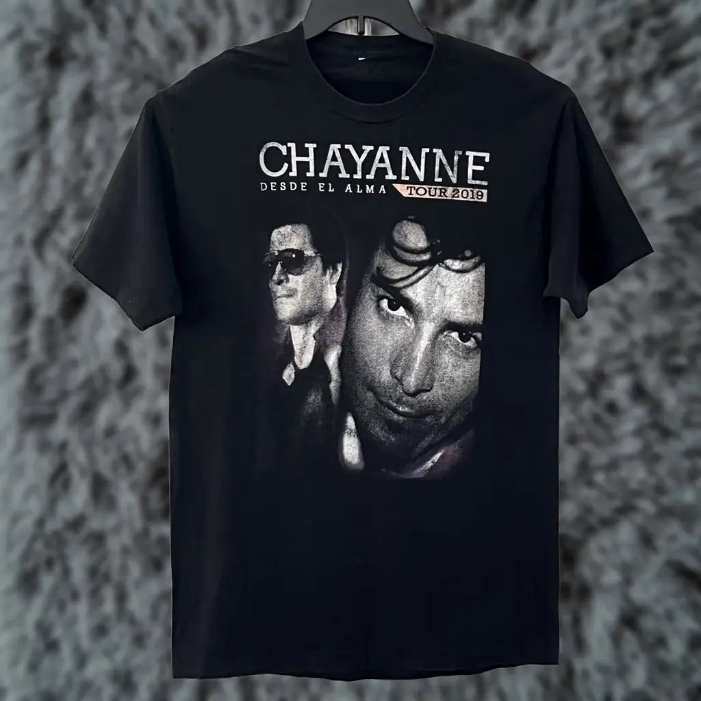 Chayanne Shirt Adult Medium Black 2019 Concert Tour Both Side Graphics Mens, Men's