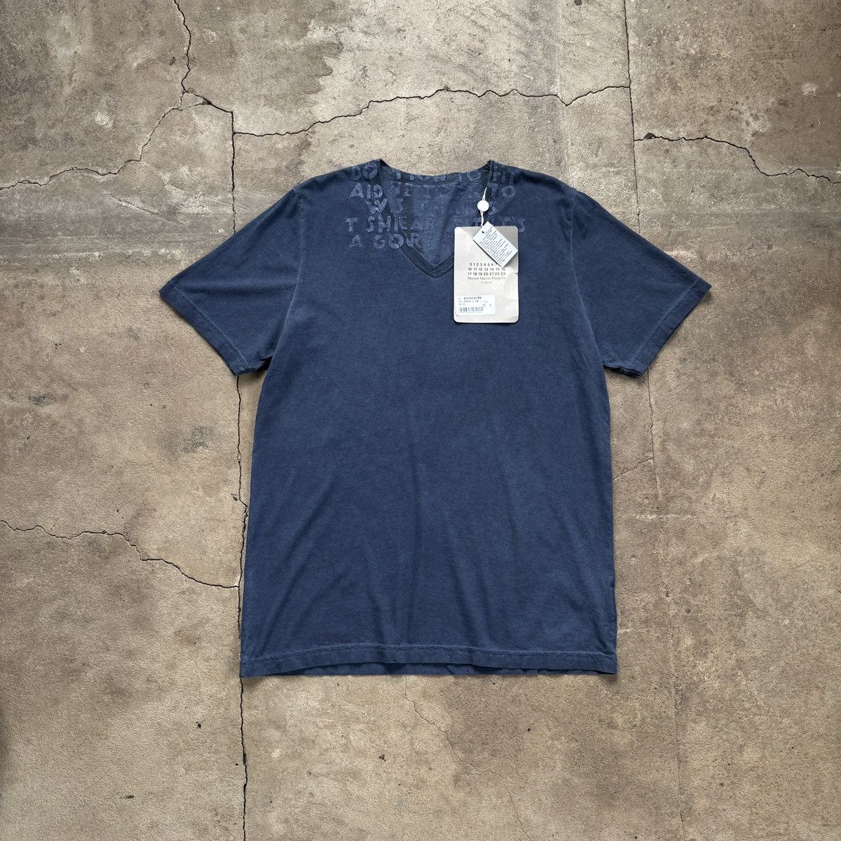 Maison Margiela Aids Awareness Tee T-Shirt Garment Dyed in Blue, Men's (Size Large)