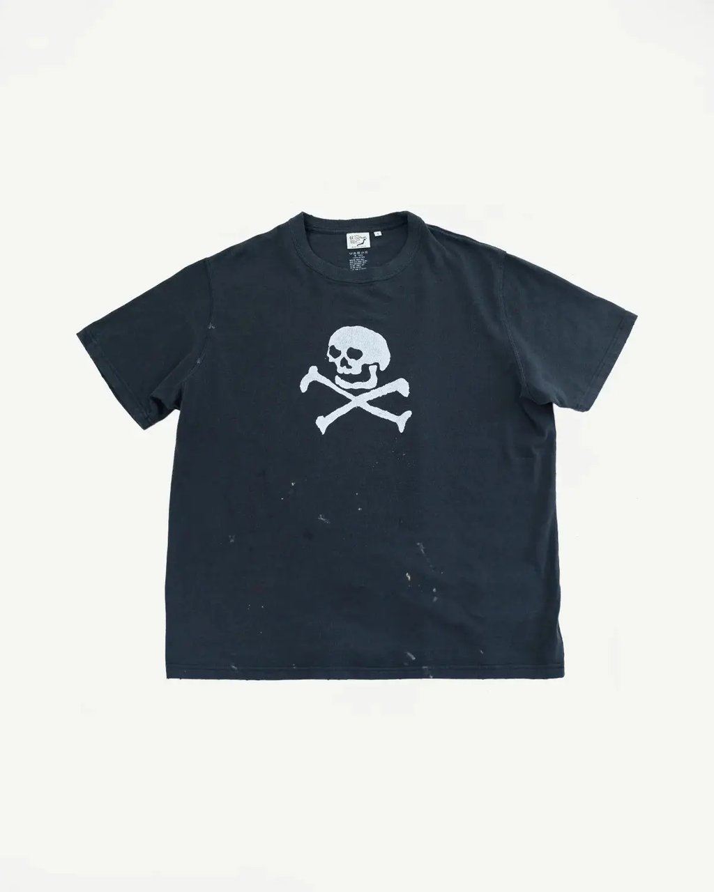 Orslow Vintage Fade Printed Paint-Splattered Cotton T-Shirt in Black, Men's (Size Xl)