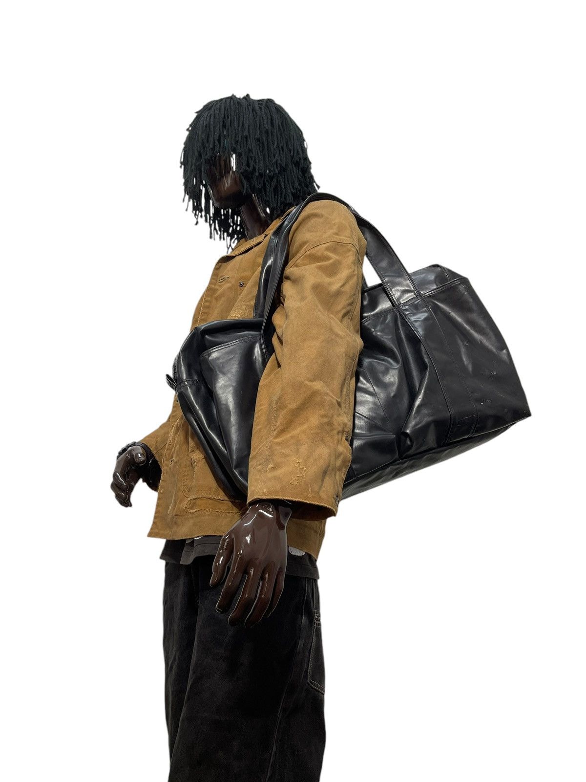 Water Repell Porter Dash Tarpaulin Duffle Bag 11 in Black, Men's