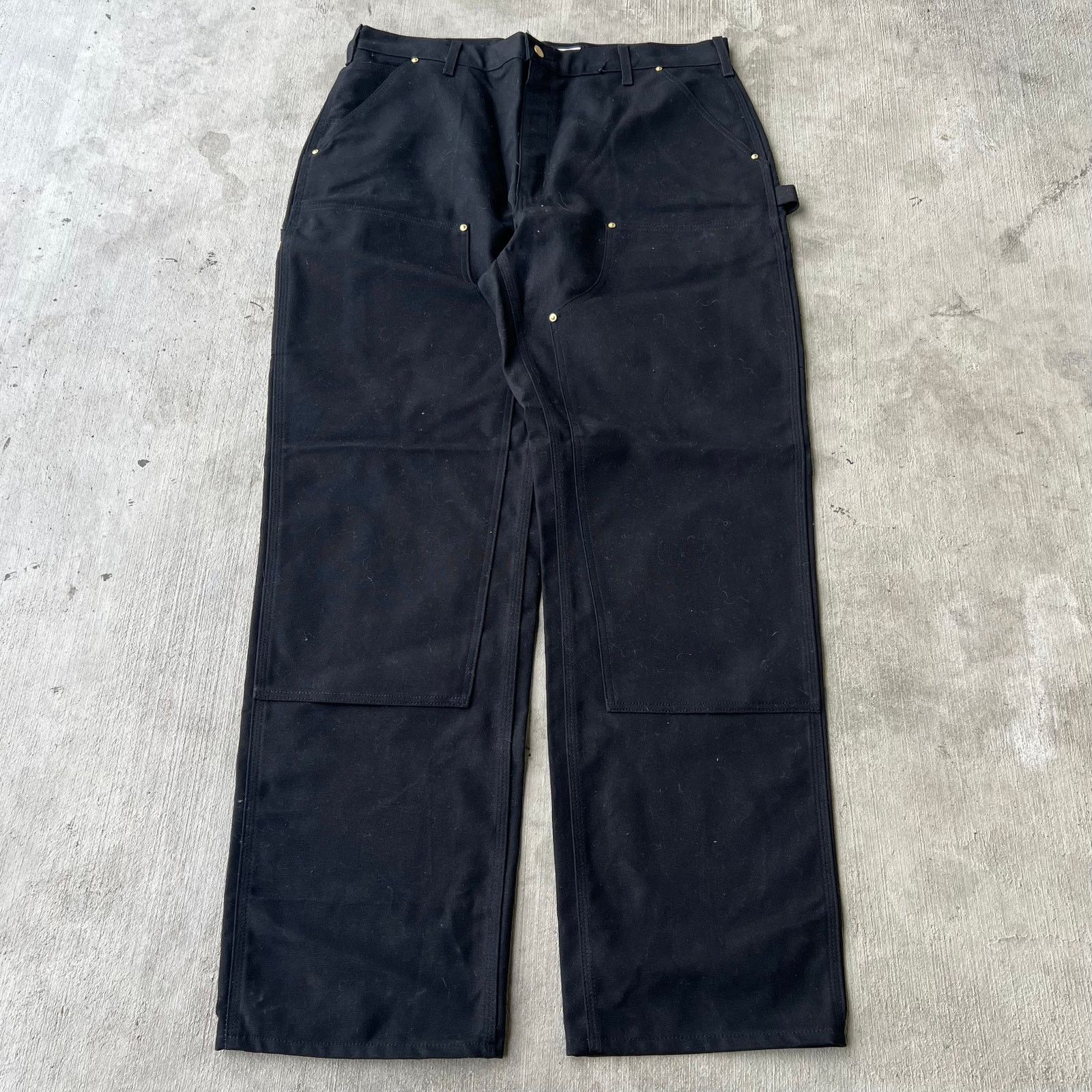 Y2K Black Carhartt Double Knee Work Carpenter Pants, Men's (Size 38)