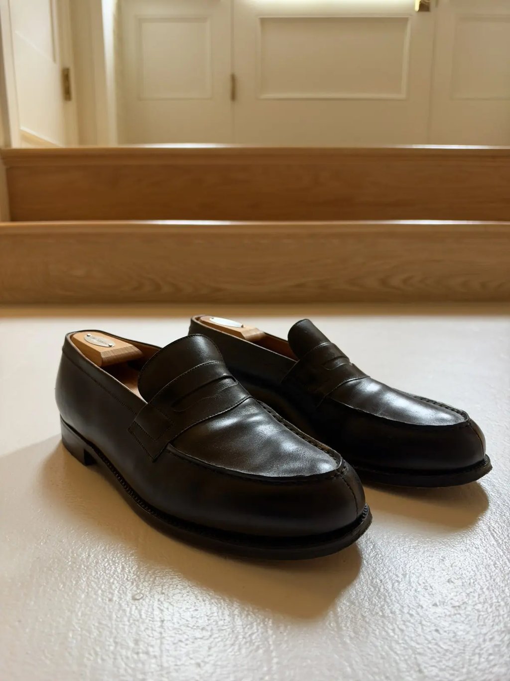 J.M. Weston 180 Moccasin Loafer | Black Calf | 10d (Us 11), Men's