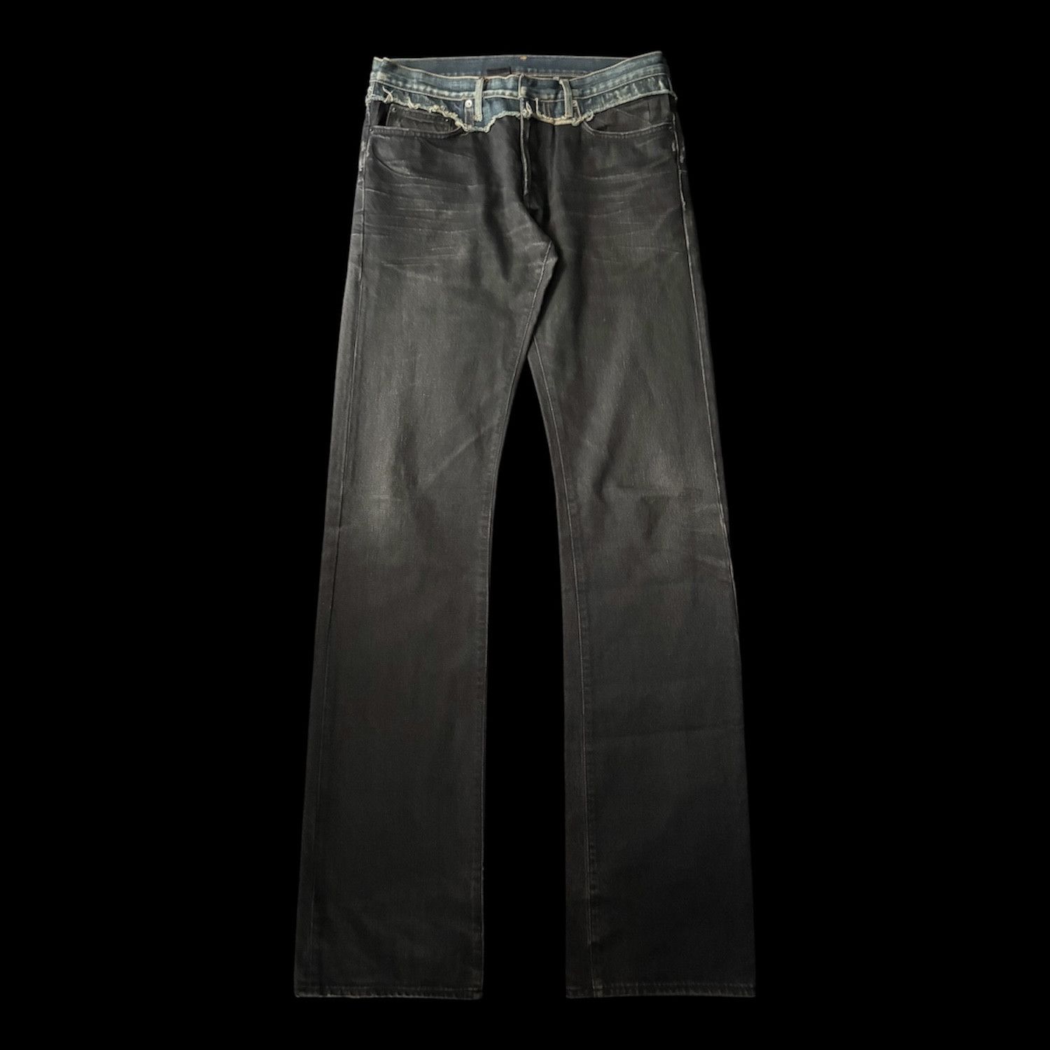 Hedi Slimane Dior Homme Aw06 “These Grey Days” Cummerbund Bootcut Denim in Black, Men's (Size 34)