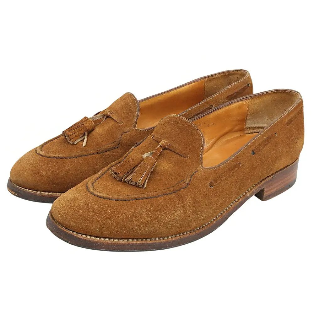 J.M. Weston 173 Suede Tassel Loafers Brown Size Uk 7, Men's (Size 8)