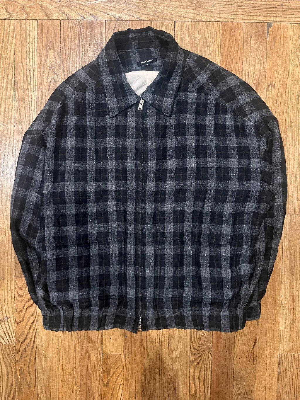 Zip Jacket Two - Yarn Dyed Linen Check, Men's (Size M)