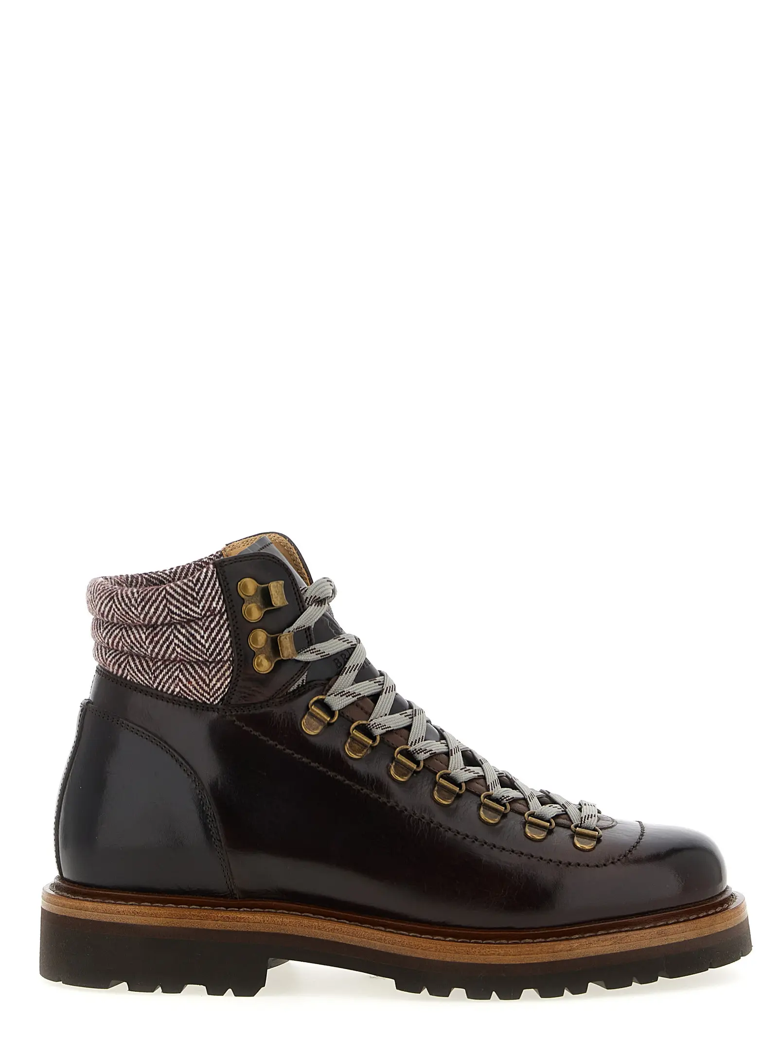 Brunello Cucinelli Herringbone Insert Ankle Boots in Brown, Men's (Size 10)
