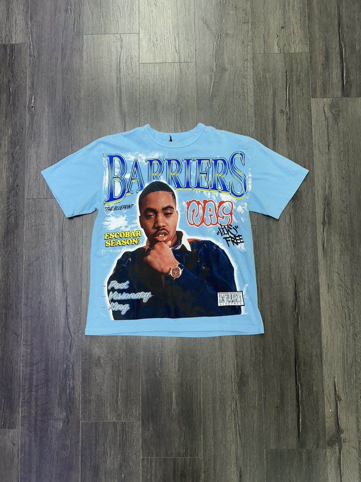 Barriers Nas T-Shirt Size S in Blue, Men's