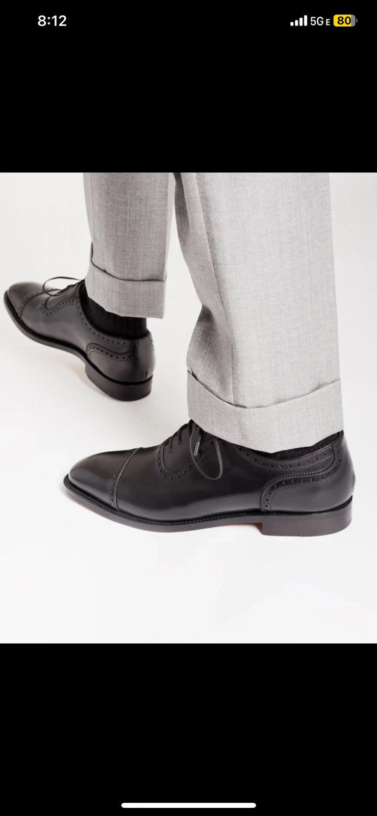 Cobbler Union Black Adelaide Oxford Box Calf Uk 6.5/us 7.5 Shoes, Men's