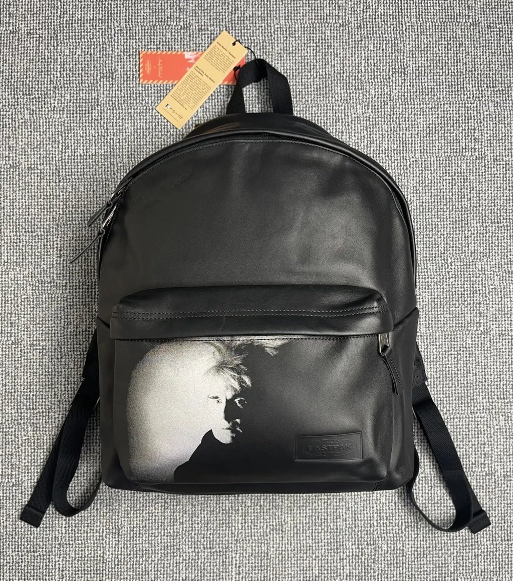 Eastpak X Andy Warhol Cowhide Leather Backpack L/Edition in Black, Men's